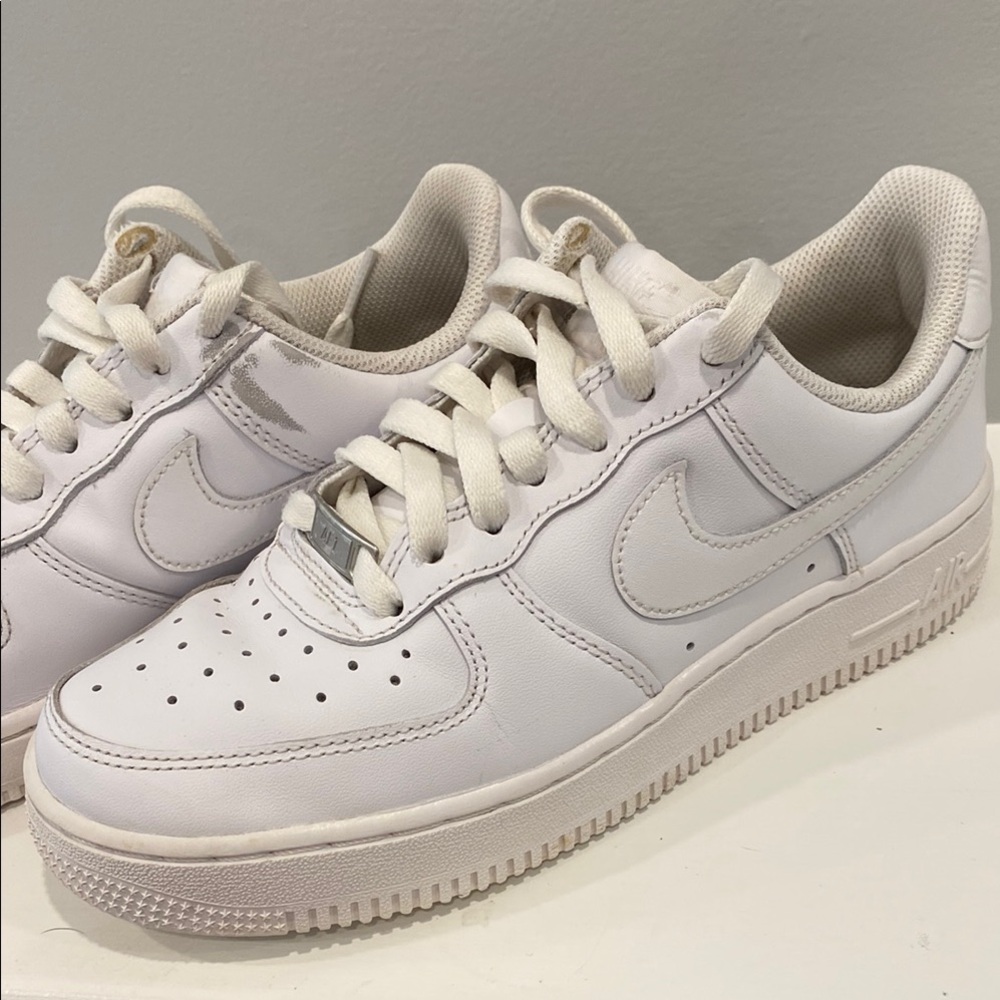 Nike Air Force 1 White Leather Shoes